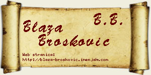 Blaža Brošković vizit kartica